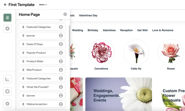 Innovative website design features for florists